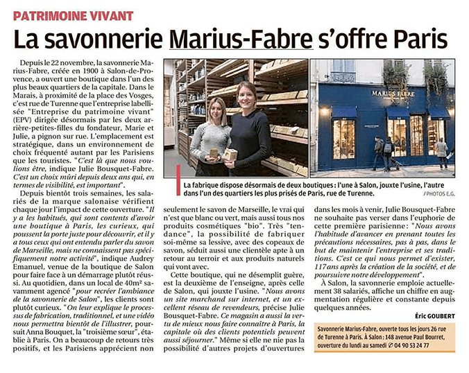 Boutique Marius-Fabre à Paris